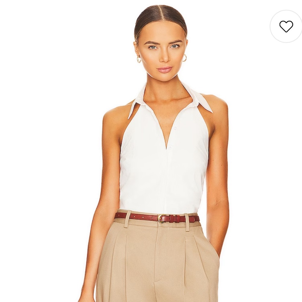 REVOLVE x Sovere Refresh Halter Shirt in Chalk